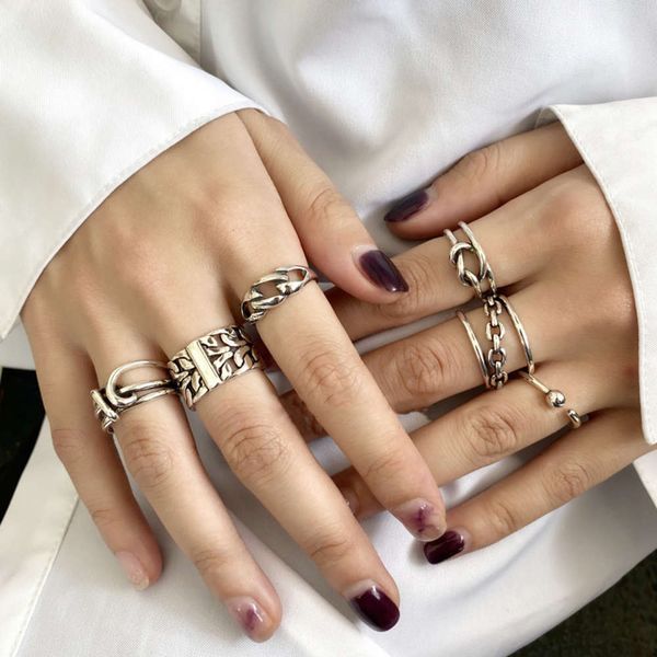 japanese and korean stacked ring, women's 925 sterling silver ins, simple hip hop punk style open ring, Black
japanese and korean stacked ring, women's 925 sterling silver ins, simple hip hop punk style open ring, Black