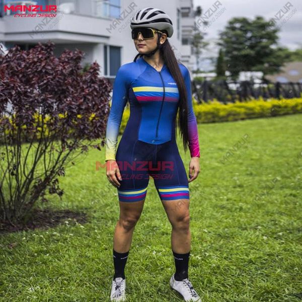 racing sets manzur cycling jumpsuit women's triathlon long-sleeved jersey suit tights maillot ropa macaquinho ciclismo feminino, Black;blue
racing sets manzur cycling jumpsuit women's triathlon long-sleeved jersey suit tights maillot ropa macaquinho ciclismo feminino, Black;blue