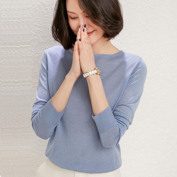 women's sweaters 2021 spring o-neck long-sleeved slim worsted cashmere sweater pullover, White;black
women's sweaters 2021 spring o-neck long-sleeved slim worsted cashmere sweater pullover, White;black