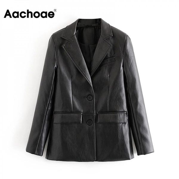 aachoae women streetwear black pu faux leather blazer coat notched collar single breasted jacket long sleeve outerwear 210413, White;black
aachoae women streetwear black pu faux leather blazer coat notched collar single breasted jacket long sleeve outerwear 210413, White;black