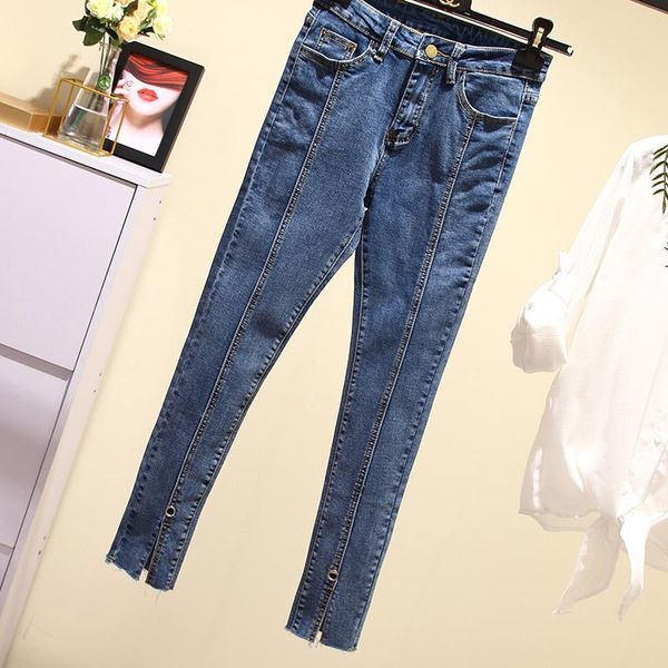 autumn split ring patchwork skinny women's jeans high waist slim pencil pants female plus size ankle length splice krean denim, Blue
autumn split ring patchwork skinny women's jeans high waist slim pencil pants female plus size ankle length splice krean denim, Blue