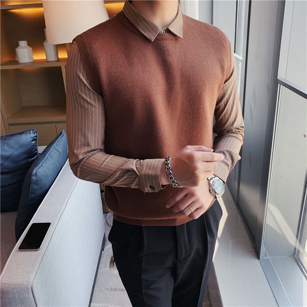 men's sweaters amended fake-2pieces casual knitted-out sweater clothes winter gross lean adjustment pull homme wryx, White;black
men's sweaters amended fake-2pieces casual knitted-out sweater clothes winter gross lean adjustment pull homme wryx, White;black
