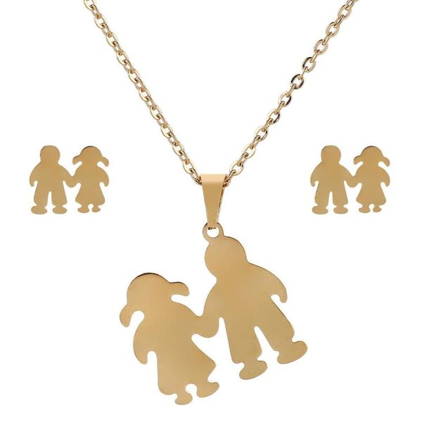 earrings & necklace gold color lover pendant sets women stainless steel jewelry gifts, Silver
earrings & necklace gold color lover pendant sets women stainless steel jewelry gifts, Silver