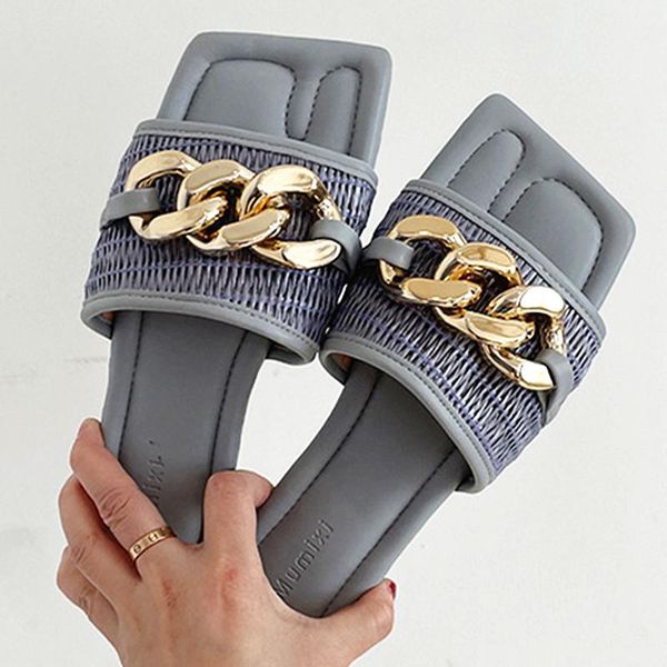 slippers 2021 summer fashion sandals shoes women metal button slipper indoor outdoor flip-flops beach female p76, Black
slippers 2021 summer fashion sandals shoes women metal button slipper indoor outdoor flip-flops beach female p76, Black