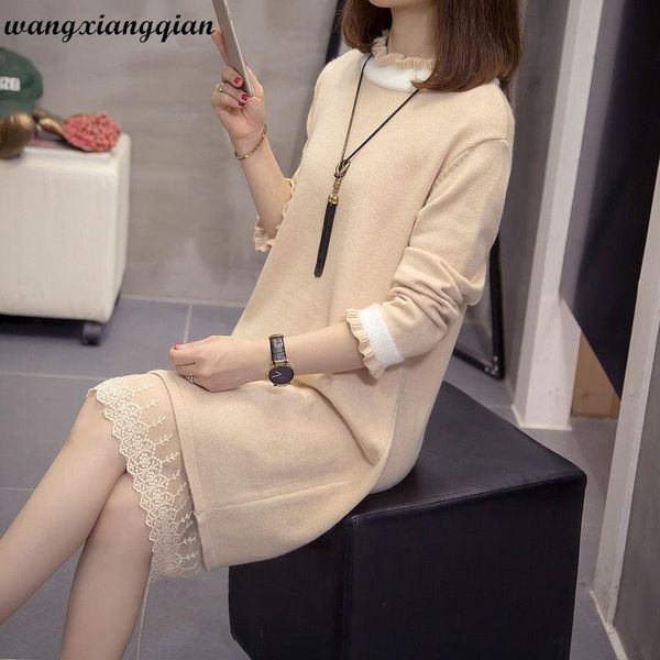 casual dresses women's plus size fashion was thin lace dress autumn winter mid-length solid color loose knitted sweater a623, Black;gray
casual dresses women's plus size fashion was thin lace dress autumn winter mid-length solid color loose knitted sweater a623, Black;gray