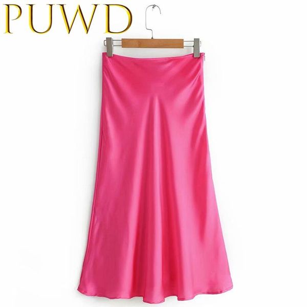skirts puwd 2021 spring women's half length skirt high waist flowing a-line package hip silk long pink and yellow, Black
skirts puwd 2021 spring women's half length skirt high waist flowing a-line package hip silk long pink and yellow, Black