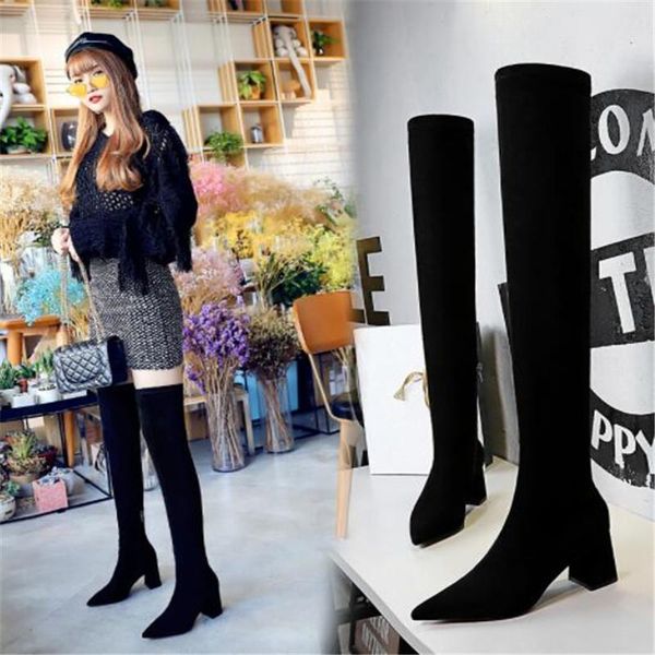 boots women's winter chunky heel ladies pointed leather black over the knee long bota feminina girl's high heels shoes
boots women's winter chunky heel ladies pointed leather black over the knee long bota feminina girl's high heels shoes