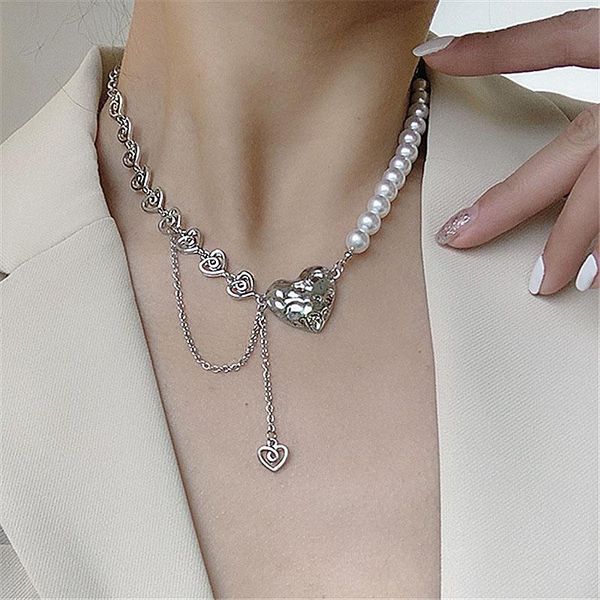 pendant necklaces kpop style silver color heart chains choker collares imitation pearl beaded for women korean fashion jewelry ms385
pendant necklaces kpop style silver color heart chains choker collares imitation pearl beaded for women korean fashion jewelry ms385