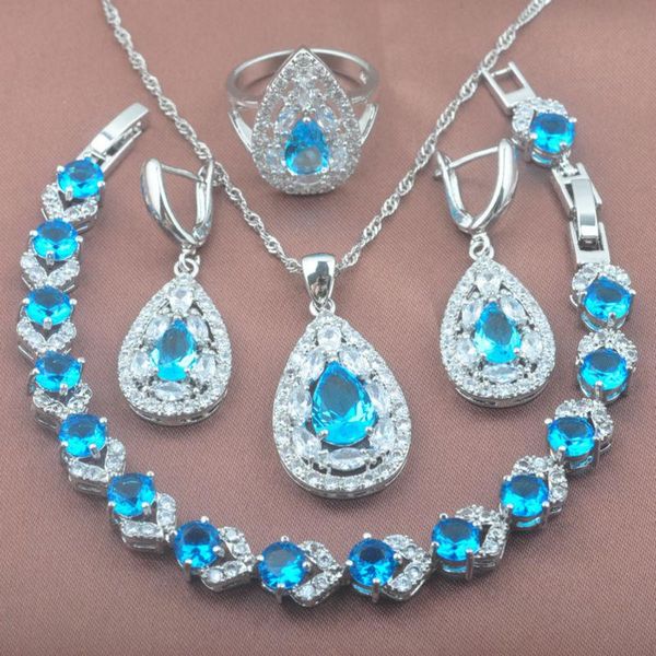 wedding jewelry sets elegant women's set sky blue crystal zirconia 925 silver bracelet necklace pendant earrings ring yz0337, Slivery;golden
wedding jewelry sets elegant women's set sky blue crystal zirconia 925 silver bracelet necklace pendant earrings ring yz0337, Slivery;golden