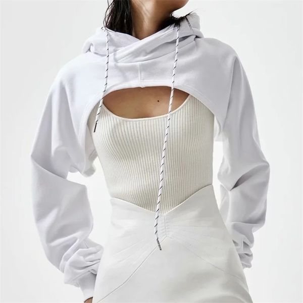 za women summer fashion super short hoodie hiohop drawstring long sleeves open chest easy ropa mujer clothes 210803, Black
za women summer fashion super short hoodie hiohop drawstring long sleeves open chest easy ropa mujer clothes 210803, Black