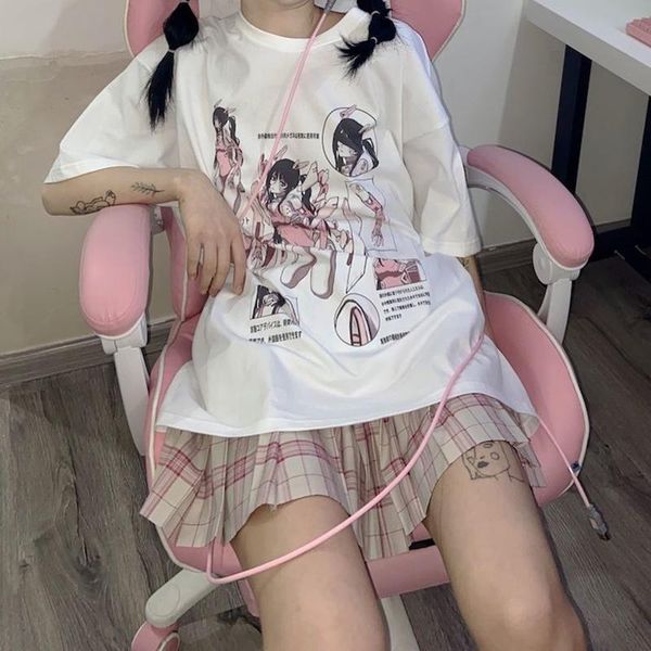 women's t-shirt japanese summer cartoon mech girls anime casual gothic hip-hop ulzzang vintage streetwear ins harajuku women, White
women's t-shirt japanese summer cartoon mech girls anime casual gothic hip-hop ulzzang vintage streetwear ins harajuku women, White