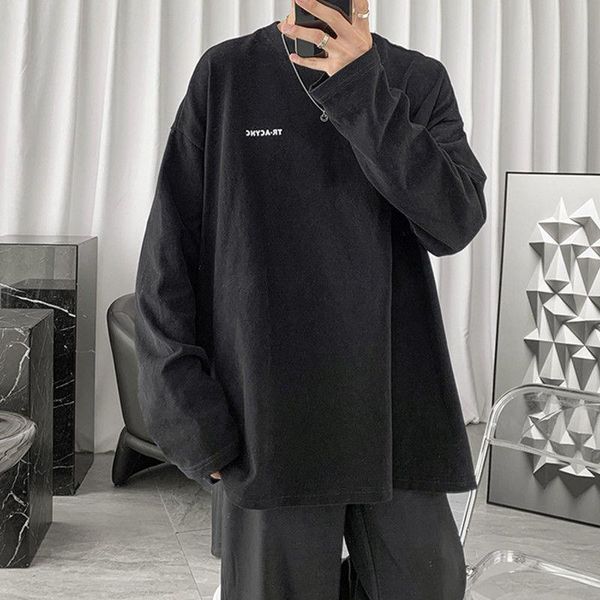 men's t-shirts long sleeve t-shirt for men and women in spring autumn 2021, White;black
men's t-shirts long sleeve t-shirt for men and women in spring autumn 2021, White;black