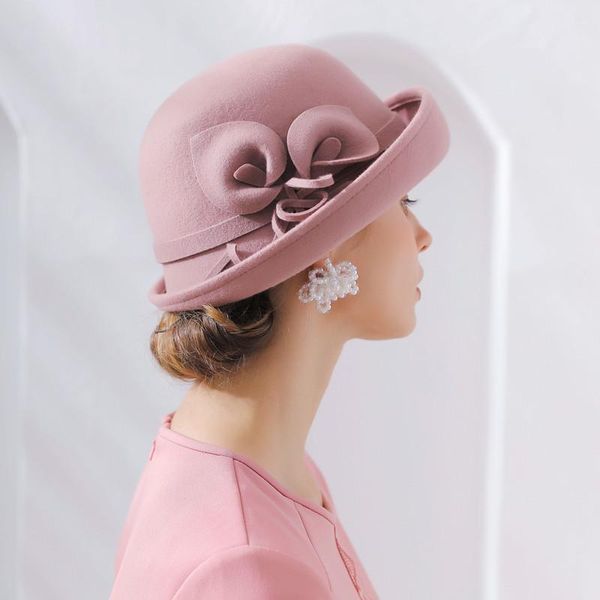 stingy brim hats vintage fashion women's winter bucket bow knot caps wool flower hat headdress outdoor calla lily, Blue;gray
stingy brim hats vintage fashion women's winter bucket bow knot caps wool flower hat headdress outdoor calla lily, Blue;gray