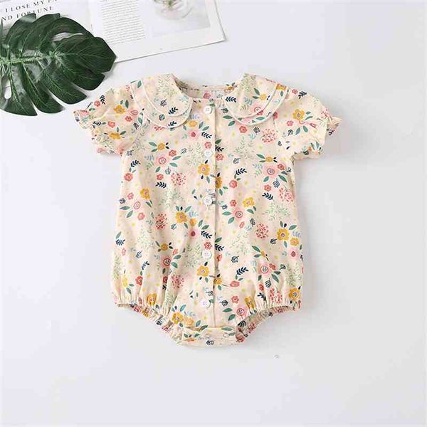 summer baby jumpsuit sweet flower printing single breasted short sleeve girl romper 0-24m clothes 210515, Blue
summer baby jumpsuit sweet flower printing single breasted short sleeve girl romper 0-24m clothes 210515, Blue