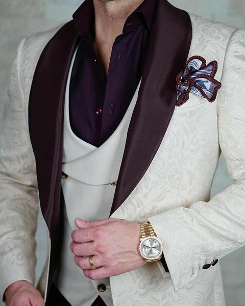 men's suits & blazers custom made men beige and brown groom tuxedos shawl satin lapel groomsmen wedding man ( jacket+pants+vest+ti, White;black
men's suits & blazers custom made men beige and brown groom tuxedos shawl satin lapel groomsmen wedding man ( jacket+pants+vest+ti, White;black