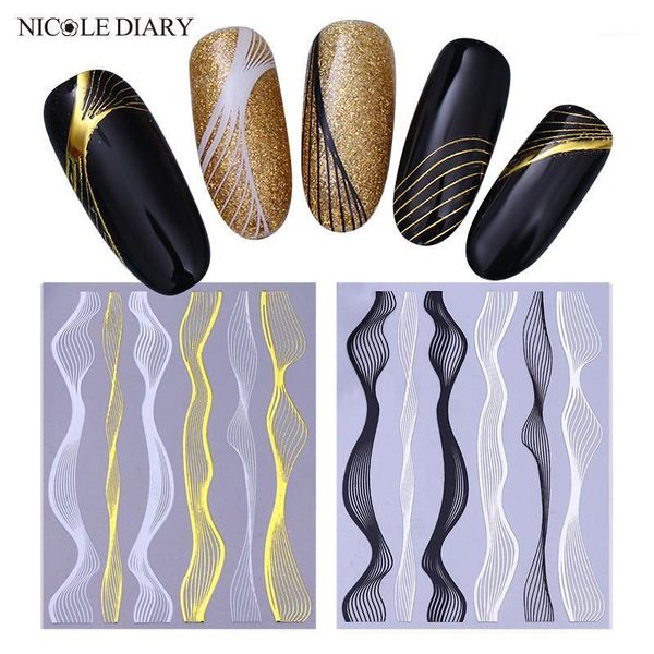 diary nail art self-adhesive sticker metal straight stripe wave line tape transfer foils 3d diy decal decorations1, Black
diary nail art self-adhesive sticker metal straight stripe wave line tape transfer foils 3d diy decal decorations1, Black