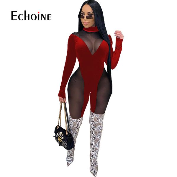 echoine women autumn winter mesh velvet patchwork jumpsuit club party high waist bodycon rompers outfit bodysuit overalls, Black;white
echoine women autumn winter mesh velvet patchwork jumpsuit club party high waist bodycon rompers outfit bodysuit overalls, Black;white