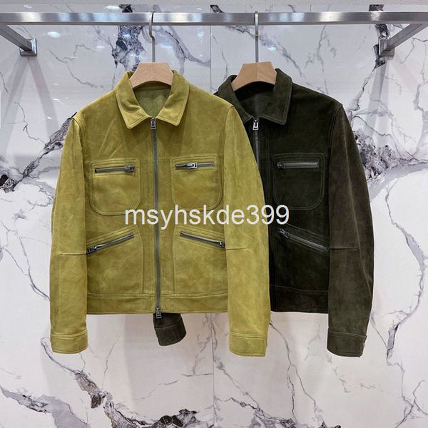 men's leather & faux love for anti velvet texture jacket, urban leisure lapel leather cowhide short jacket, Black
men's leather & faux love for anti velvet texture jacket, urban leisure lapel leather cowhide short jacket, Black
