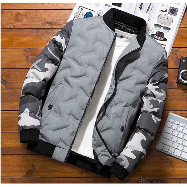 men jacket winter camouflage stand collar bomber jacket zipper splicing parkas warm thick cotton quilted coat s-5xl 210603, Black
men jacket winter camouflage stand collar bomber jacket zipper splicing parkas warm thick cotton quilted coat s-5xl 210603, Black