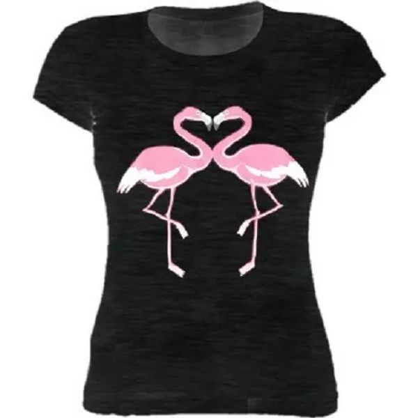 t-shirt shirt pink flamingos cotton fashion women, White;black