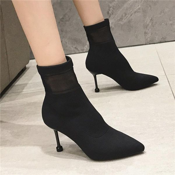 boots thin boots, winter 2021 knitted elastic pointed women's heel daily versatile short, Black
boots thin boots, winter 2021 knitted elastic pointed women's heel daily versatile short, Black
