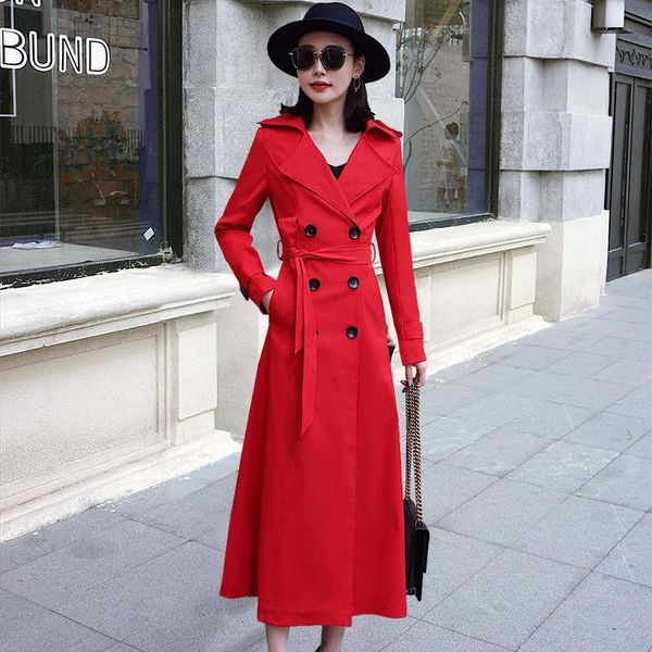 women's trench coats 2021 spring long coat women double breasted slim collection female outwear belt fashion windbreaker abrigos mujer, Tan;black
women's trench coats 2021 spring long coat women double breasted slim collection female outwear belt fashion windbreaker abrigos mujer, Tan;black