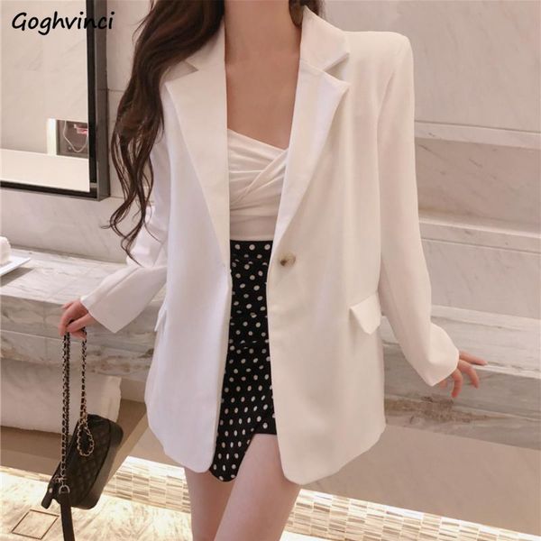 women's suits & blazers solid white women casual long sleeve outwear all-match notched loose spring single button fashionable elegant f, White;black
women's suits & blazers solid white women casual long sleeve outwear all-match notched loose spring single button fashionable elegant f, White;black