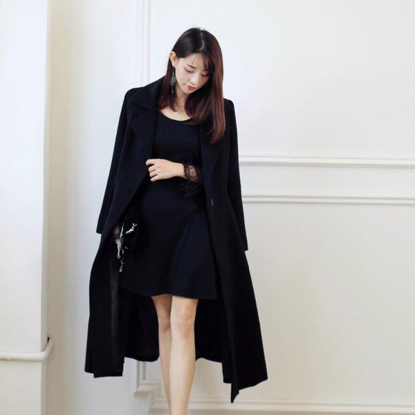 women's trench coats 2021 autumn winter solid black cashmere wool coat women overcoat turn down collar a-line long causal blends, Tan;black
women's trench coats 2021 autumn winter solid black cashmere wool coat women overcoat turn down collar a-line long causal blends, Tan;black