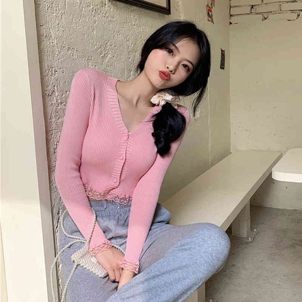 lucyever v-neck lace knitted short sweaters women thin long sleeve cardigans woman single-breasted casual femme 210521, White
lucyever v-neck lace knitted short sweaters women thin long sleeve cardigans woman single-breasted casual femme 210521, White