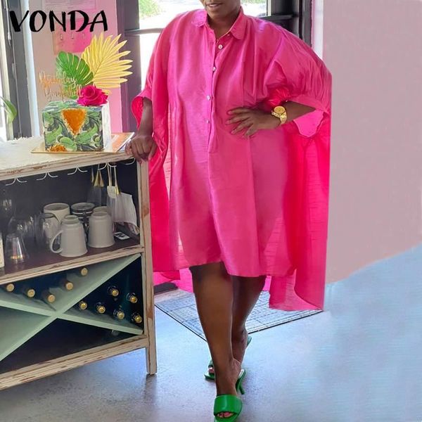 casual dresses loose dress 2021 vonda women 3/4 sleeve lapel neck irregular shirt holiday party long beach vestidos femme robe, Black;gray
casual dresses loose dress 2021 vonda women 3/4 sleeve lapel neck irregular shirt holiday party long beach vestidos femme robe, Black;gray