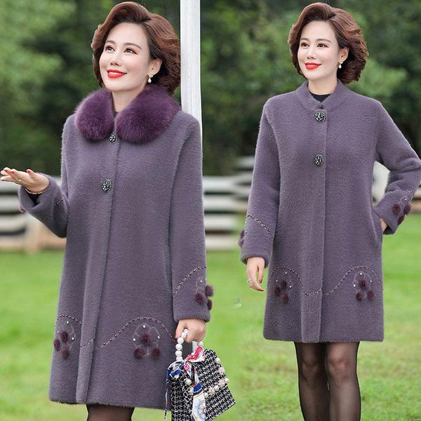 women's wool & blends 3xl plus size luxury velvet winter fur jacket woman elegant mom long coat quality faux mink cashmere coats woolen, Black
women's wool & blends 3xl plus size luxury velvet winter fur jacket woman elegant mom long coat quality faux mink cashmere coats woolen, Black