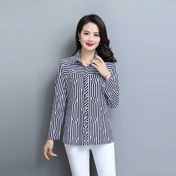 women spring summer style blouses shirts lady casual three quarter sleeve striped printed blusas df2814 210609, White
women spring summer style blouses shirts lady casual three quarter sleeve striped printed blusas df2814 210609, White
