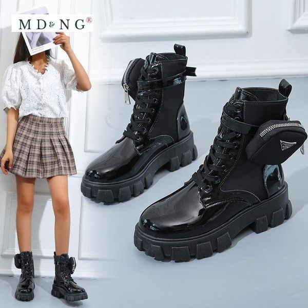 boots mdng 2021 autumn winter women's thick-soled leather casual high platform shoes, Black
boots mdng 2021 autumn winter women's thick-soled leather casual high platform shoes, Black