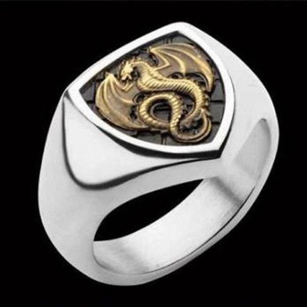 wedding rings sweet dragon male ring vintage punk finger jewelry for men, Slivery;golden
wedding rings sweet dragon male ring vintage punk finger jewelry for men, Slivery;golden
