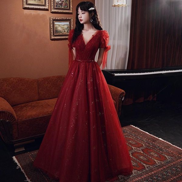 ethnic clothing charming bride wedding dress elegant a-line evening party bling celebrity banquet gown v-neck formal, Red
ethnic clothing charming bride wedding dress elegant a-line evening party bling celebrity banquet gown v-neck formal, Red