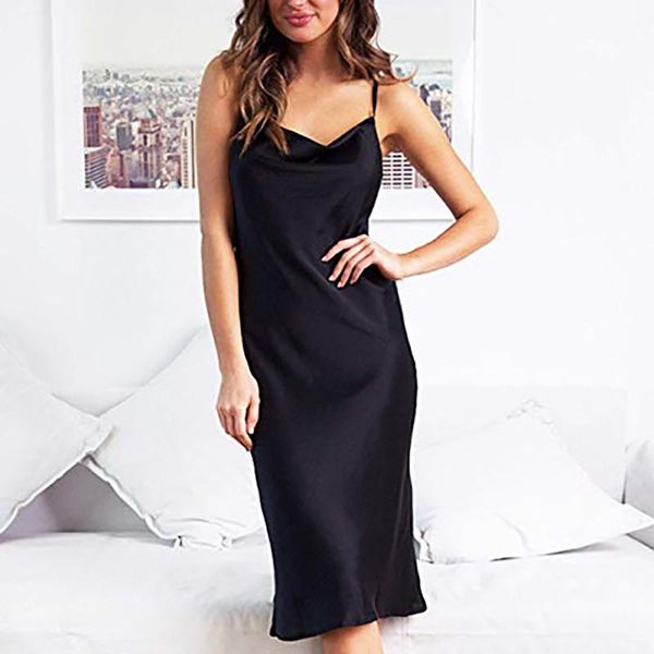 casual dresses summer women silk satin midi dress ladies spaghetti strap sleeveless slim party long solid color female retro, Black;gray
casual dresses summer women silk satin midi dress ladies spaghetti strap sleeveless slim party long solid color female retro, Black;gray
