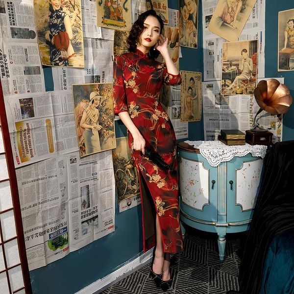 ethnic clothing women green floral qipao high split cheongsam elegant slim chinese dress vintage long formal daily big size 4xl, Red
ethnic clothing women green floral qipao high split cheongsam elegant slim chinese dress vintage long formal daily big size 4xl, Red