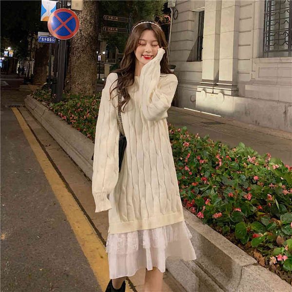 dresses ins fashion spring autumn korean elegant solid o-neck long sleeves lace stitching twist sweater dress, Black;gray
dresses ins fashion spring autumn korean elegant solid o-neck long sleeves lace stitching twist sweater dress, Black;gray