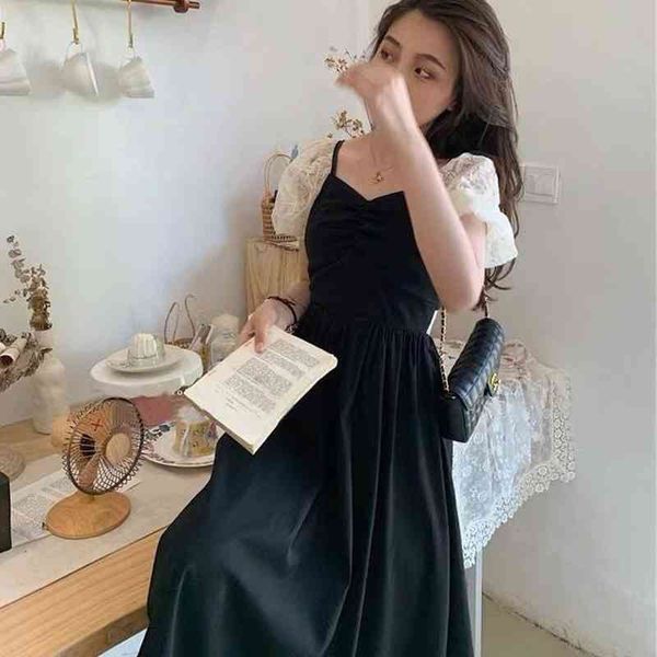 summer elegant vintage dress v-neck short sleeve black casual party korean office lady chic lace vestidos 210510, Black;gray
summer elegant vintage dress v-neck short sleeve black casual party korean office lady chic lace vestidos 210510, Black;gray