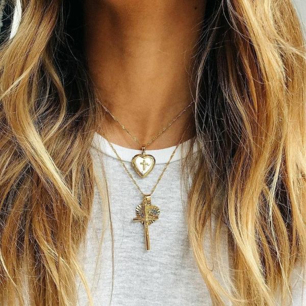 pendant necklaces 2021 vintage gold cross heart necklace for women bohemia multilayer geometric jesus love choker jewelry, Silver
pendant necklaces 2021 vintage gold cross heart necklace for women bohemia multilayer geometric jesus love choker jewelry, Silver