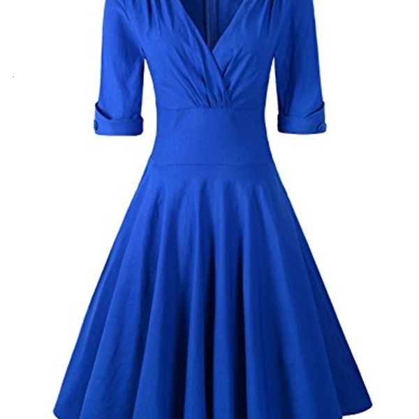 casual dresses penelope vintage 1950s half sleeve delores v-neck swing dress vqrn, Black;gray
casual dresses penelope vintage 1950s half sleeve delores v-neck swing dress vqrn, Black;gray
