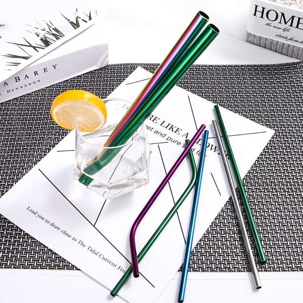 drinking straws 5pcs/set reusable straw stainless steel eco-friendly straight/ bend metal with cleaner brush bar accessories
drinking straws 5pcs/set reusable straw stainless steel eco-friendly straight/ bend metal with cleaner brush bar accessories