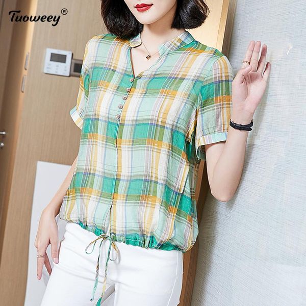 women's blouses & shirts 2021 summer middle aaged women korean chiffon v-neck blouse female plaid print fashion loose plus size 4xl sh, White
women's blouses & shirts 2021 summer middle aaged women korean chiffon v-neck blouse female plaid print fashion loose plus size 4xl sh, White