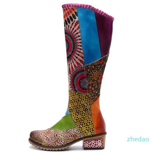 designer- patchwork western women shoe bohemian leather shoes genuine woman mid-calf autumn boots, Black
designer- patchwork western women shoe bohemian leather shoes genuine woman mid-calf autumn boots, Black