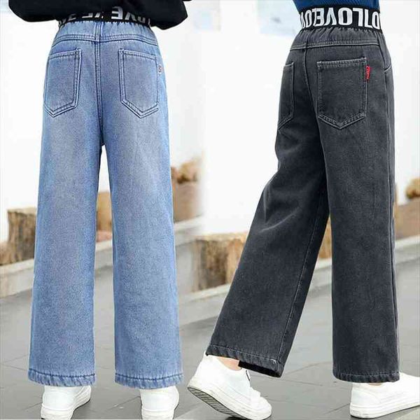 spring autumn high waist wide leg jeans for girls street color slim straight kids clothes loose denim pants, Blue
spring autumn high waist wide leg jeans for girls street color slim straight kids clothes loose denim pants, Blue