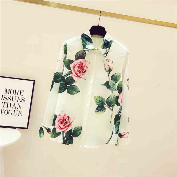 women's blouses & shirts 2021 spring elegant lady floral printing long sleeves c805, White
women's blouses & shirts 2021 spring elegant lady floral printing long sleeves c805, White