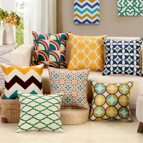 cushion/decorative pillow modern fashion geometric printed cotton linen 18x18inch 45*45cm sofa seat back cushion filling inner core car offi
cushion/decorative pillow modern fashion geometric printed cotton linen 18x18inch 45*45cm sofa seat back cushion filling inner core car offi