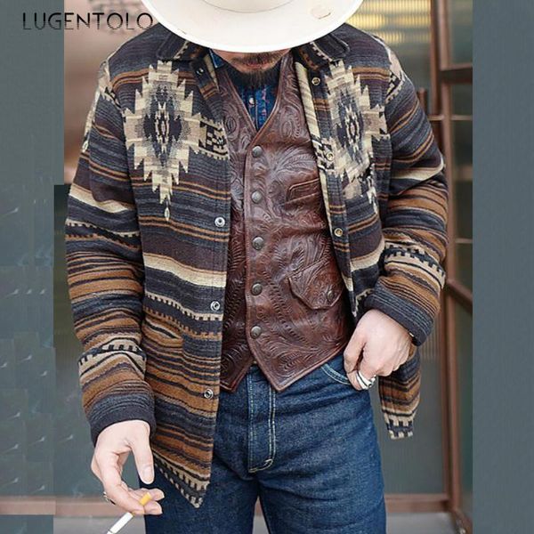 men's jackets lugentolo fashion jacket men print casual long sleeve lapel single-breasted spring autumn coat street thin, Black;brown
men's jackets lugentolo fashion jacket men print casual long sleeve lapel single-breasted spring autumn coat street thin, Black;brown