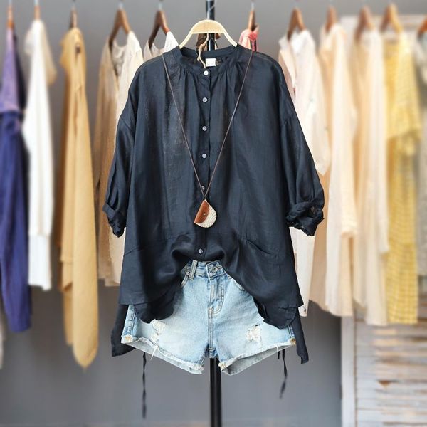 women's blouses & shirts spring summer women loose plus size all-match mori girls natural fabric comfortable breathable linen black whi, White
women's blouses & shirts spring summer women loose plus size all-match mori girls natural fabric comfortable breathable linen black whi, White