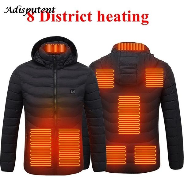 men's down & parkas usb electric heating warm 4/8 zone plate outdoor thermal parka coat winter hooded hiking camping jacket, Black
men's down & parkas usb electric heating warm 4/8 zone plate outdoor thermal parka coat winter hooded hiking camping jacket, Black